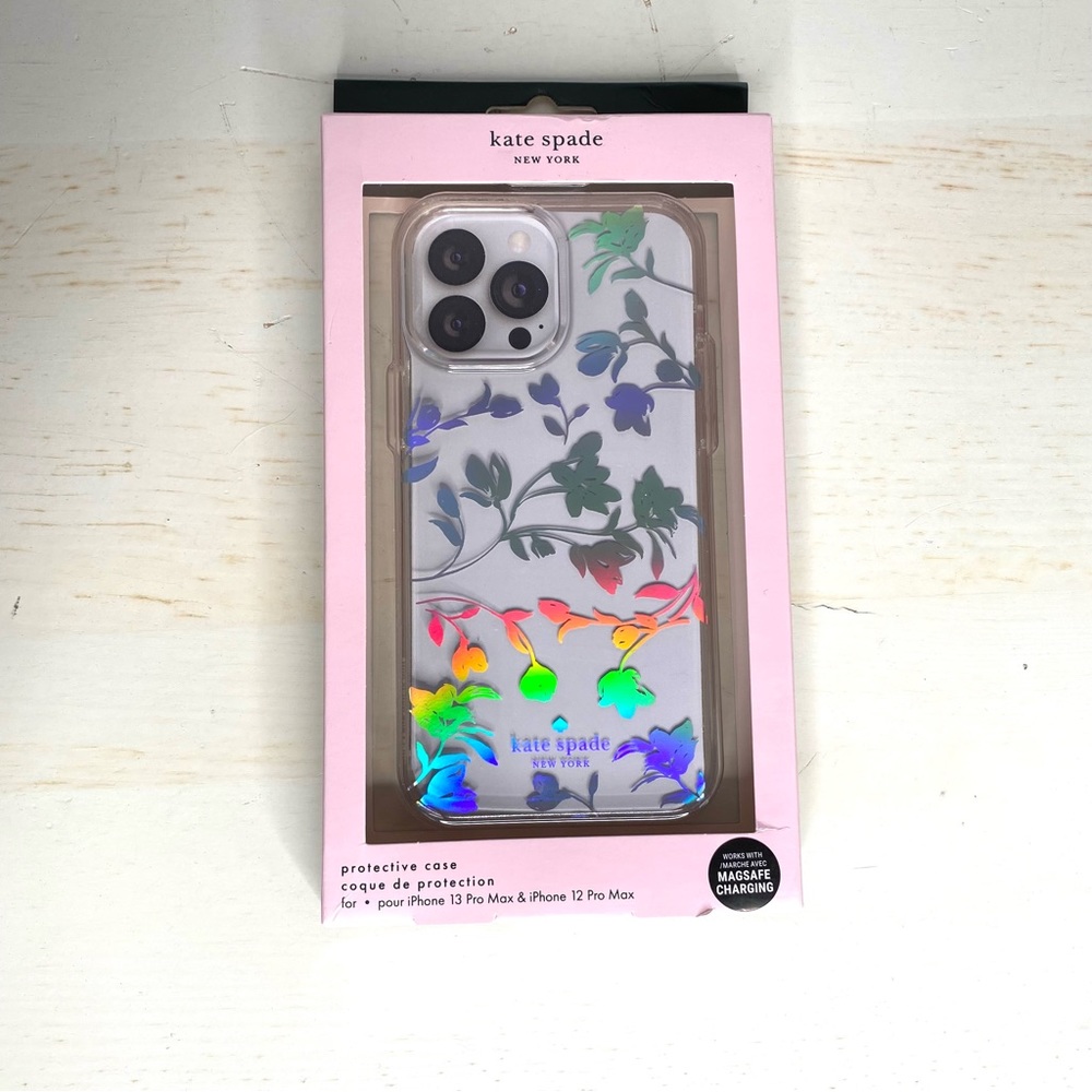 Kate Spade Clear Floral Case iPhone 13 Pro - Picture 2 of 6